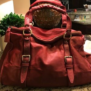 Big Beautiful Deep Dark Red Leather Bag! "Sabina"